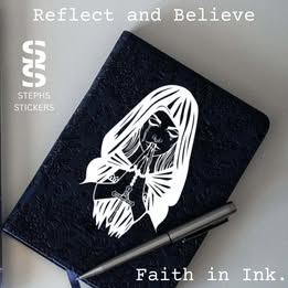 Praying Woman Vinyl Decal – Handmade Spiritual & Gothic Sticker