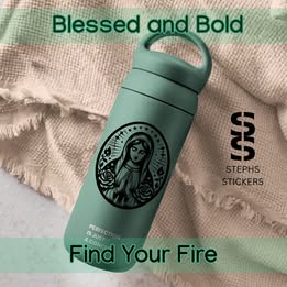 Virgin Mary Vinyl Sticker – Spiritual Religious Decal for Bottles, Laptops & Journals