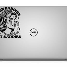 "Even Baddies Get Saddies" Crying Queen Vinyl Decal - Retro Mental Health Humor Sticker