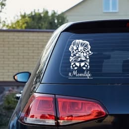 #Momlife Messy Bun Sunglasses Vinyl Decal - Funny Mom Sticker