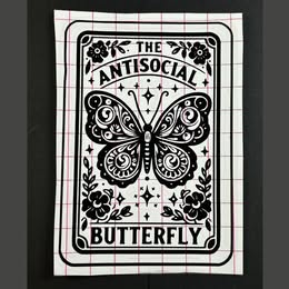 "The Antisocial Butterfly" Vinyl Decal | Introvert Humor Sticker