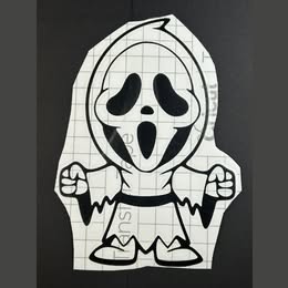 Cute Chibi Ghostface Vinyl Decal - "Scream" Horror Movie Sticker
