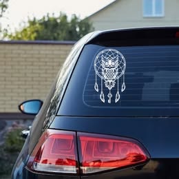 Owl Dream Catcher Vinyl Decal - Boho Spirit Animal Sticker