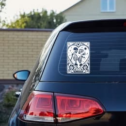 "The Lovers" Tarot Card Skeleton Decal | Gothic Romance Vinyl Sticker