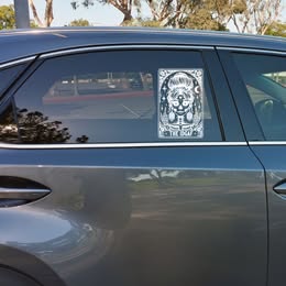 "THE IDGAF" Skeleton Messy Bun Tarot Card Vinyl Decal - Gothic Attitude Sticker