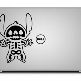 "Spooky Ohana" Skeleton Alien Vinyl Decal | Halloween Themed Lilo & Stitch Inspired Sticker