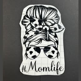#Momlife Messy Bun Sunglasses Vinyl Decal - Funny Mom Sticker