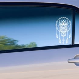 Owl Dream Catcher Vinyl Decal - Boho Spirit Animal Sticker