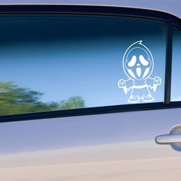 Cute Chibi Ghostface Vinyl Decal - "Scream" Horror Movie Sticker