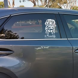 #Momlife Messy Bun Sunglasses Vinyl Decal - Funny Mom Sticker