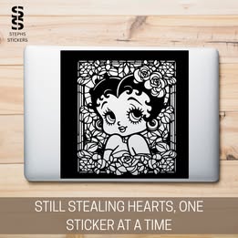 Retro Betty Boop Vinyl Decal – Handmade Pin-Up Inspired Sticker