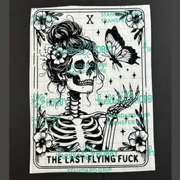 "The Last Flying Fuck" Skeleton Messy Bun Tarot Decal - Sarcastic Gothic Sticker