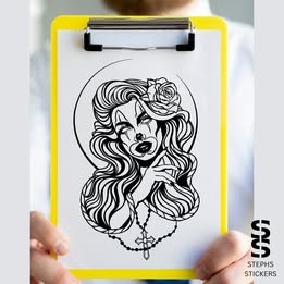 Crying Clown Beauty Vinyl Decal – Handmade Gothic Art Sticker