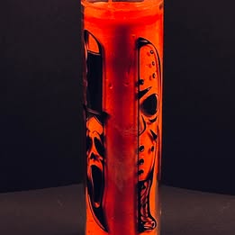 Horror Slasher Vinyl Candle Sticker – Jason & Ghostface Inspired Gothic Decal