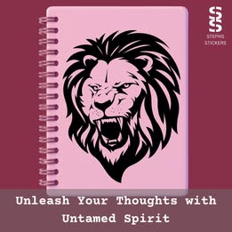 Roaring Lion Vinyl Sticker – Bold Animal Decal for Laptops, Journals & More