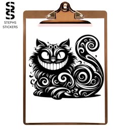 Cheshire Cat Vinyl Decal – Handmade Magical Wonderland Sticker