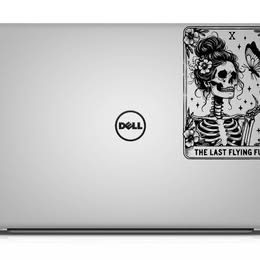 "The Last Flying Fuck" Skeleton Messy Bun Tarot Decal - Sarcastic Gothic Sticker