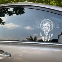 Owl Dream Catcher Vinyl Decal - Boho Spirit Animal Sticker