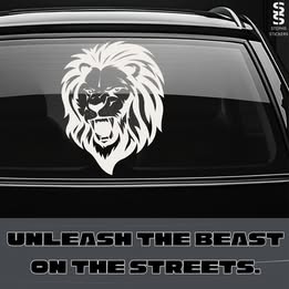 Roaring Lion Vinyl Sticker – Bold Animal Decal for Laptops, Journals & More