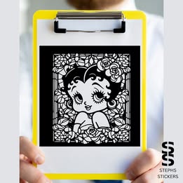 Retro Betty Boop Vinyl Decal – Handmade Pin-Up Inspired Sticker