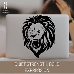 Roaring Lion Vinyl Sticker – Bold Animal Decal for Laptops, Journals & More
