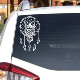 Owl Dream Catcher Vinyl Decal - Boho Spirit Animal Sticker