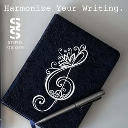 Floral Treble Clef Vinyl Decal – Handmade Music Lover Sticker