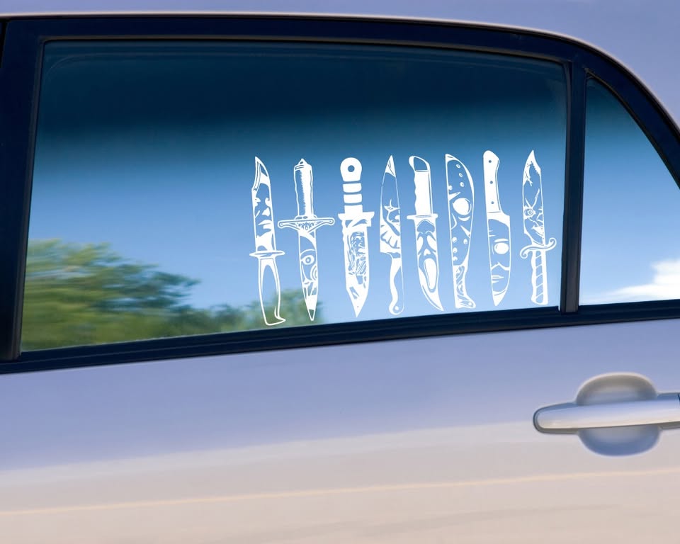 Horror Icon Knife Decal Set - Spooky Slasher Vinyl Stickers