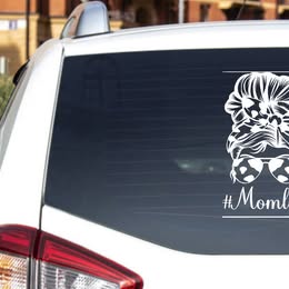 #Momlife Messy Bun Sunglasses Vinyl Decal - Funny Mom Sticker
