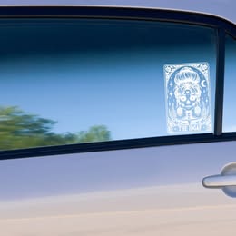 "THE IDGAF" Skeleton Messy Bun Tarot Card Vinyl Decal - Gothic Attitude Sticker