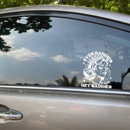 "Even Baddies Get Saddies" Crying Queen Vinyl Decal - Retro Mental Health Humor Sticker