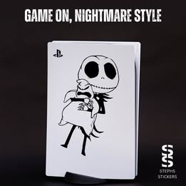 Jack Skellington Vinyl Laptop & Journal Sticker – Handmade Halloween Decal