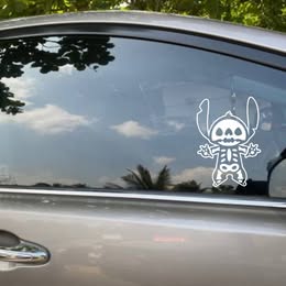 "Spooky Ohana" Skeleton Alien Vinyl Decal | Halloween Themed Lilo & Stitch Inspired Sticker