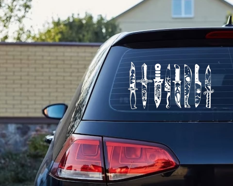 Horror Icon Knife Decal Set - Spooky Slasher Vinyl Stickers