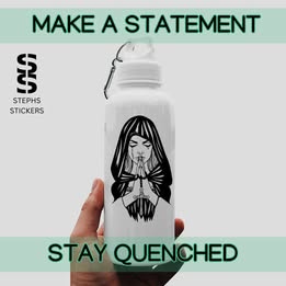 Praying Woman Vinyl Decal – Handmade Spiritual & Gothic Sticker