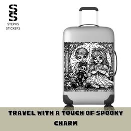Gothic Doll Couple Vinyl Decal – Handmade Creepy Cute Sticker