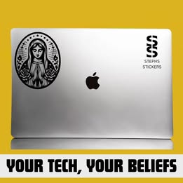 Virgin Mary Vinyl Sticker – Spiritual Religious Decal for Bottles, Laptops & Journals