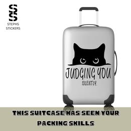 Judging You Cat Vinyl Decal – Funny Handmade Pet Lover Sticker