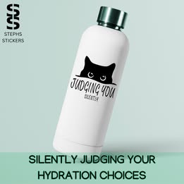 Judging You Cat Vinyl Decal – Funny Handmade Pet Lover Sticker