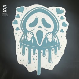 Creepy Love Scream Vinyl Decal – Handmade Horror-Inspired Sticker