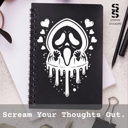 Creepy Love Scream Vinyl Decal – Handmade Horror-Inspired Sticker
