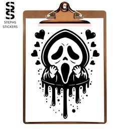 Creepy Love Scream Vinyl Decal – Handmade Horror-Inspired Sticker