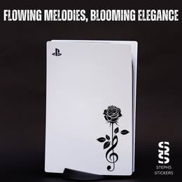 Rose & Treble Clef Vinyl Decal – Handmade Music and Beauty Sticker
