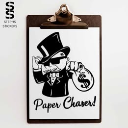 Paper Chaser Vinyl Decal – Handmade Hustler Sticker