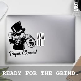 Paper Chaser Vinyl Decal – Handmade Hustler Sticker