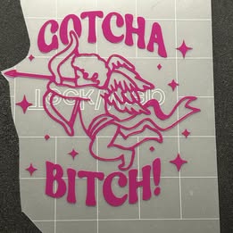 Gotcha B***h Cupid Vinyl Decal – Funny Handmade Sticker