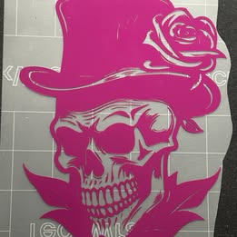 Skull with Top Hat & Rose Vinyl Decal – Handmade Gothic Sticker