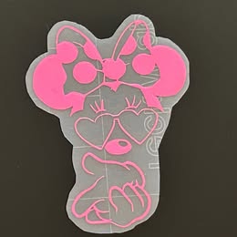"Minnie Mouse Love" Inspired Vinyl Decal | Pink Bow & Hearts Sticker