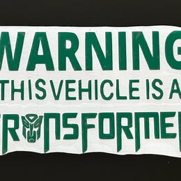 Warning: This Vehicle Is a Transformer – Funny Car Vinyl Decal