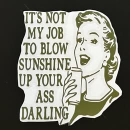 "No Sunshine Up Your Ass" Sarcastic Retro Vinyl Decal